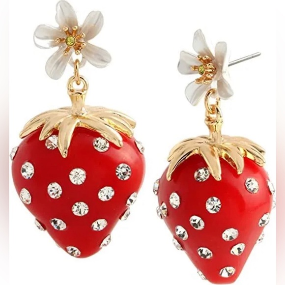 Betsey Johnson Jewelry - Betsey Johnson Strawberry Drop Earrings